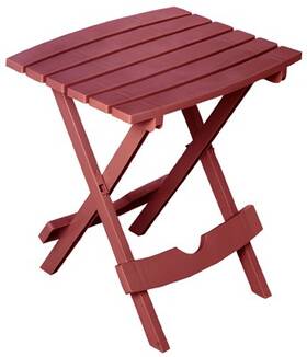 Adams 258433 4 Pack - Quik Fold Patio Side Table Resin Merlot