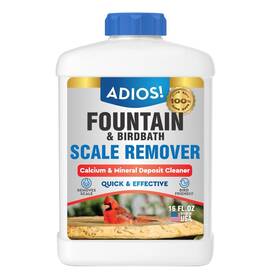 Adios 850039376757 Fountain Scale Remover For Calcium Lime And Hard Water Deposits On Bird Foun
