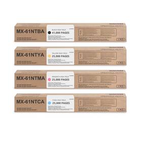 Mx-61ntca Alumuink 011586526239 Mx61nt Mx-61nt Toner Cartridge Bk/c/m/y 4-pack Mx-61ntba