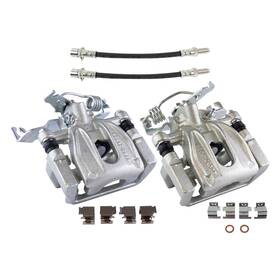 Am-450166607 Am Autoparts Rear Brake Caliper Set Zinc Coated Brackets Hoses Compatible With 2005-2007 F