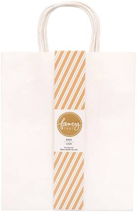 34007196 American Crafts Fancy That Large Gift Bags 10 Inch X12 4/pkg-white