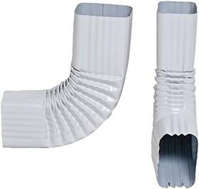 Abpdse9023blgw Aquabarrel 2x3 90 Degree Style B Aluminum Downspout Gutter Elbow - Low Gloss White