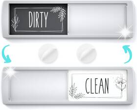 As1018 Assured Signs Stylish Dishwasher Magnet Clean Dirty Sign - 2 7 Inch By White / Gray