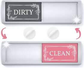 As1020 Assured Signs Stylish Dishwasher Magnet Clean Dirty Sign - 2 By 7 Inch Ideal Pink / Gray