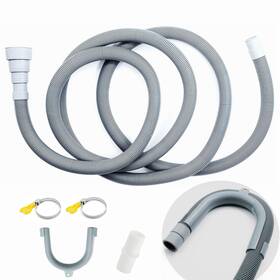 Azkeegrey 755205152770 10ft Universal Washer Drain Hose Kit U-bend Holder 2 Clamps 3/4 Inch -1.5 Outlet