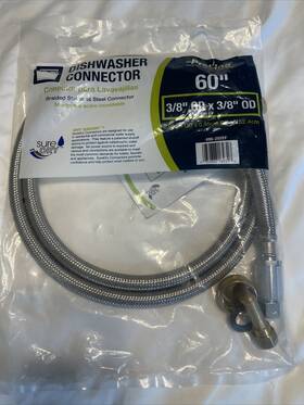 496-202ef B&k And 3/8 Inch X 60 Braided Stainless Steel Dishwasher Supply Line New