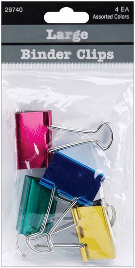 29740 Baumgartens 6 Pack Large Binder Clips 1.25 Inch 4/pkg-assorted Colors