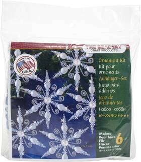 Bok-7448 Beadery The Holiday Beaded Ornament Kit-light Sapphire Snowflake Makes 6 - Bok-7
