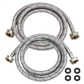 Beaquicy 757173338231 6 Ft Washer Stainless Steel Hoses Braided Water Supp