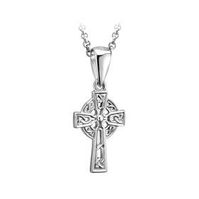 Biddy Murphy 390497570267 925 Sterling Silver Celtic Cross Necklace For Women 3/8 Inch W X 7/