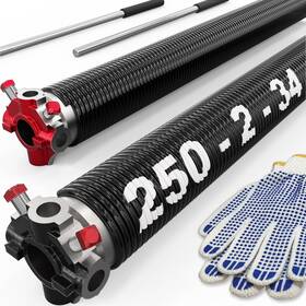 Gt-34b-250 Blesseras Garage Door Springs Replacement Set With Non-slip Winding Bars 0.250 X 2ftft