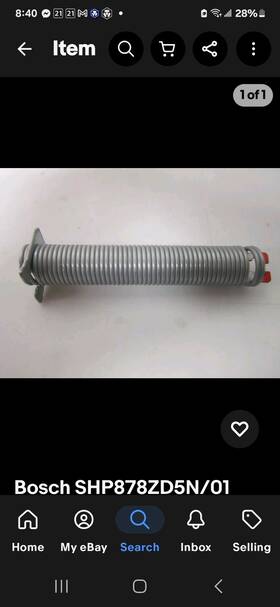 611336 Bosch New Oem Dishwasher Door Spring 12-25