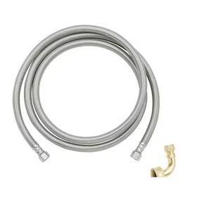 Pls1-72dw12 Branded 72 Inch Stainless Steel Dishwasher Supply Line 3/8 Comp X With Elbows