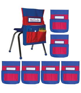 145847 Carson Dellosa Education 6-pack Blue And Red Chairback Buddy Pocket Chart Set 15 Inch X 19