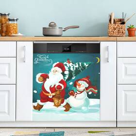 Cbbyy 165813357879 Christmas Tree Dishwasher Magnet Cover Snowman Stickers Santa Refr