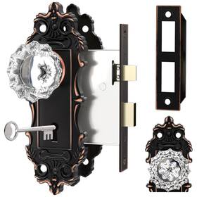 Ceymio 635408120120 Antique Door Knobs Interior Mortise Lock Oil Rubbed Bronze Knob Crystal