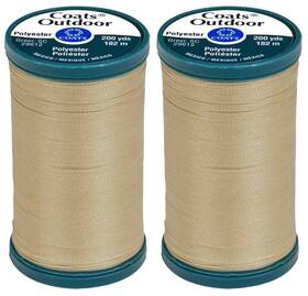S971-8050 Coats Corrente 741498714429 2-pack Bundle - Outdoor Living Thread 200 Yards Each Buff