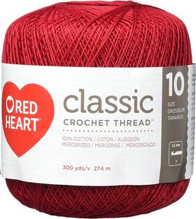 10-victory Coats Crochet Cotton 144-494 Red Heart Classic Thread Size