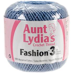 182-175 Coats Crochet Cotton 3 Pack Aunt Lydias Fashion Thread Size 3-warm Blue