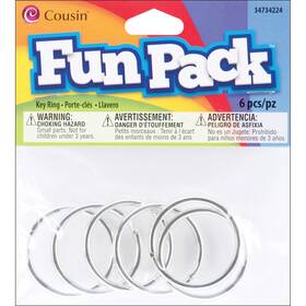 34734224 Cousindiy 6 Pack Cousin Fun Key Rings 6/pkg-silver
