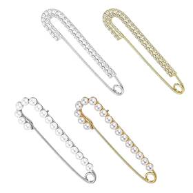 Hxz-xz-us01 Cqiukj Brooch And Pins For Women Fashion Pearl Sweater Shawl 4pcs Brooches Gol