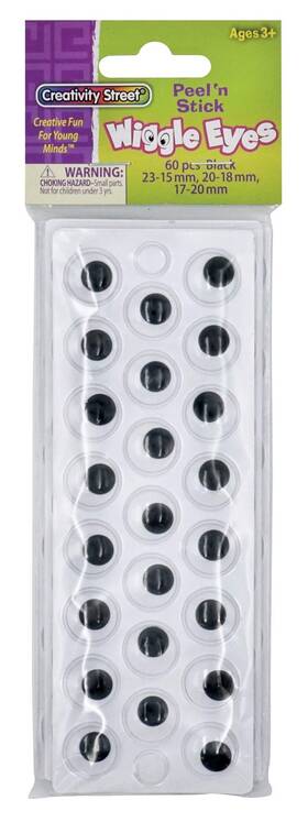 Ac3437-02 Creativity Street 3437-02 Peel And Stick Wiggle Eyes Black 60 Piece Pack