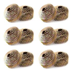 Crewtower 2.5mm 50mm Coil Siding Nails 2 Inch X .098 15 Degree Full Round Head Ring Shank Galvanized S