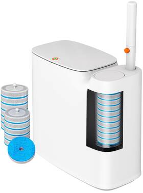 Jbs-ljt-m04-kjj-jwt Ctime Bathroom Trash Can Set 2 Gallon White Small With Lid Dispos