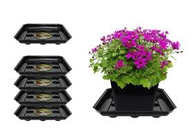 Curtis Wagner Plastics Corp. 688957636932 Designer Series Plant Saucer 5-pack - Black Square