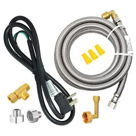 Lp138 Dishwasher Installation Kit Stainless Steel Braided 6 Ft. 3-wire 6inch Power Cord