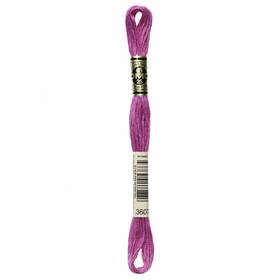 117-3607 Dmc 12 Pack - 6-strand Embroidery Cotton 8.7yd-light Plum