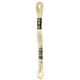 Dmc 117-739 12 Pack - 6-strand Embroidery Cotton 8.7yd-ultra Very Light Tan