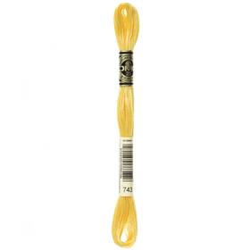 8.7yd-medium Dmc 117-743 12 Pack - 6-strand Embroidery Cotton Yellow