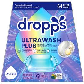 64793 Dropps Ultrawash Plus Dishwasher Detergent Unscented 64 Pods - Triple Acti