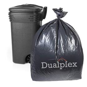 Dualplex 758182984846 55 Gallon Black Trash Bags 1.2 Mil Garbage Bag 50 Per Case 36 Inch