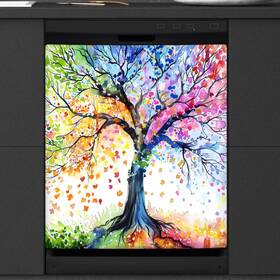 Dm-a-002-0062-01-24bf-00rx Dxtkwl Dishwasher Magnet Cover Spring Summer Fall Winter Tree Reusable Ma