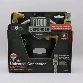 Eastman 091712032359 New Flood Defender Dishwasher Hose 3/8 Inch Inlet Universal Connector