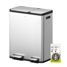 Ek9128mt-30l Eko 20l Ecocasa Stainless Steel Dual Step Trash Can For Recycling 30l Rectan