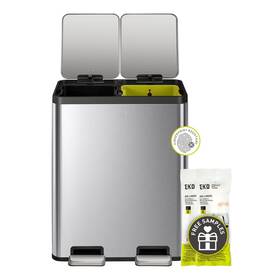 Ek9129mt-30l Eko 30l Ecocasa Dual Trash Can With Recycle Bin Stainless Steel Independ