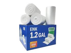 Enk 768358980411 440 Counts Small Trash Bags 1.2 Gallon Clear Bathroom Ba