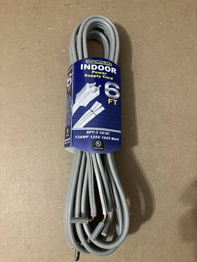 1625 Epicord 747832747054 Dishwasher Power Supply Cord Watt 3 Prong 6 Ft 125 Volt 13 Amp New