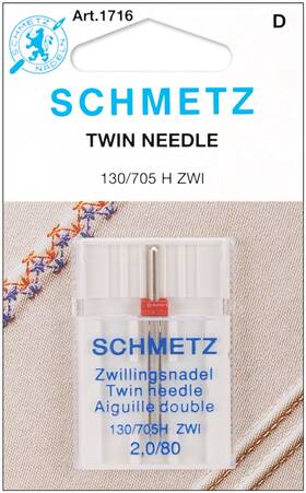 1716 Euro-notions Schmetz Twin Machine Needle-size 2.0/80 1/pkg