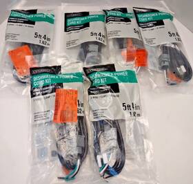 98250 Everbilt Lot Of 6 Dishwasher Power Cord Kit Black 3 Wire 13 Amp 16 Gauge 5ft X 4 Inch