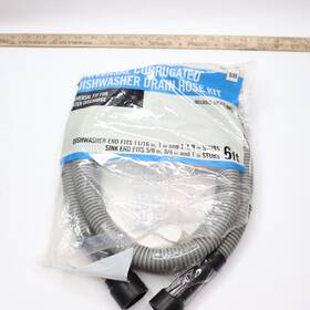 98297 Everbilt Corrugated Dishwasher Drain Hose Gray 6ft - Incomplete