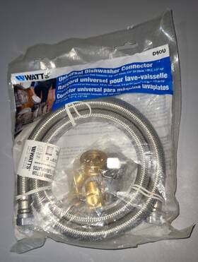 D6ou Everbilt Watts 3/8 Inch C X 60 Universal Stainless Steel Dishwasher Connector Line Kit