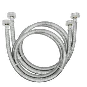 Evertechpro 194878464276 5ft Stainless-steel Washing Machine Hose - 2 Pack 3/4 Inch Mip Conne