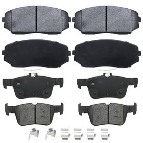 D1521 Exppower D1281 Front And Rear Professional Ceramic Brake Pads Set Fit For