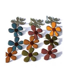 480953 Eyelet Outlet Shape Brads 12/pkg-stitched Flowers-fall Multi