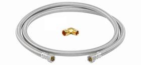 Ez-fluid 641945118124 48 Inch Leadfree Stainless Steel Dishwasher Hose For Cold/hot Water Connecto