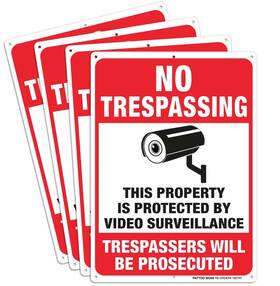 1007nt Faittoo 4 Pack Video Surveillance Signs No Trespassing Violators Will Be Prosecute